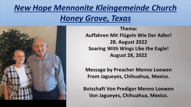 Prediger Menno Loewen (Auffahren Mit Flügeln Wie Der Adler! - Soaring With Wings Like The Eagle!) смотреть онлайн