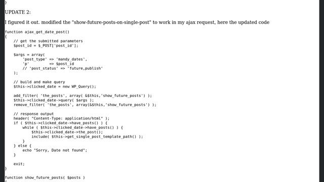 Wordpress: Ajax future single post query doesn't work when NOT logged in смотреть онлайн