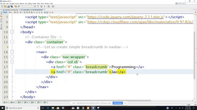 Materialize CSS Breadcrumb Tutorial смотреть онлайн