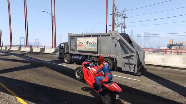 GTA 5 SPIDERMAN EPIC STUNT JUMPS (Spider-Man Motorcycle Stunt Jump) смотреть онлайн