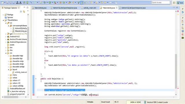 T.09 Base de Datos SQLite (Baja) en ADT eclipse para crear apps en ANDROID смотреть онлайн