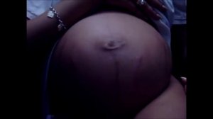 Swollen alien filled belly