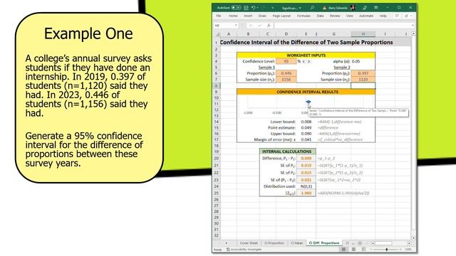 Confidence Interval for Difference between Two Sample Proportions with Excel Companion Workbook смотреть онлайн