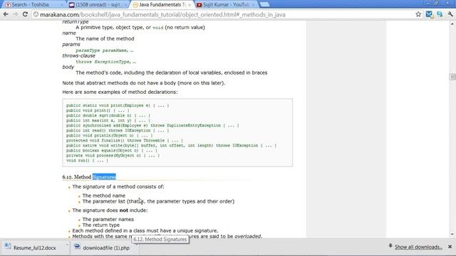 Java Methods and signature смотреть онлайн