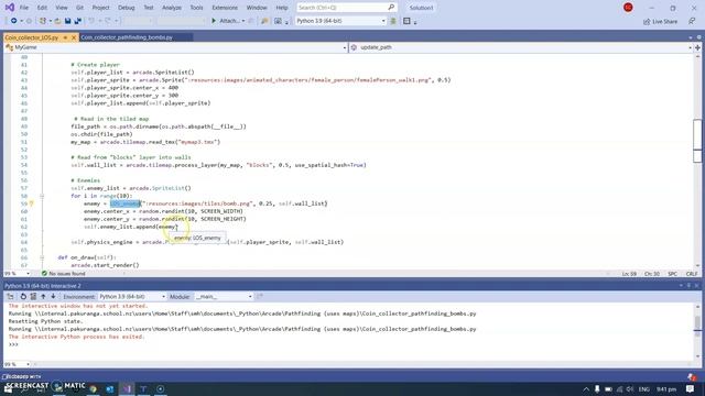 Line-of-sight enemies Python Arcade смотреть онлайн