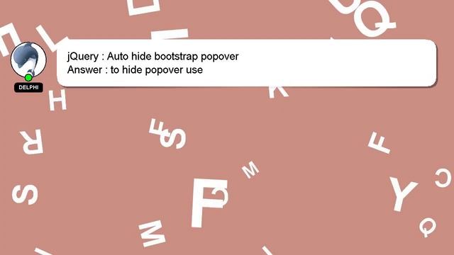 jQuery : Auto hide bootstrap popover смотреть онлайн