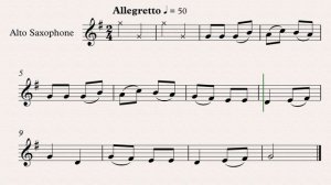 "Ай, на горе дуб, дуб" русская народная песня - видеоминусовка для саксофона-альта. Темп 50