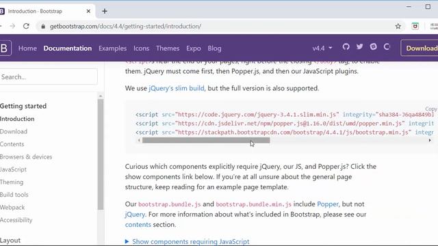 Bootstrap 4.4 with jQuery and propper.js смотреть онлайн
