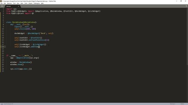 PyQt5 Tutorial | QDockWidget class example for beginners (code included) смотреть онлайн
