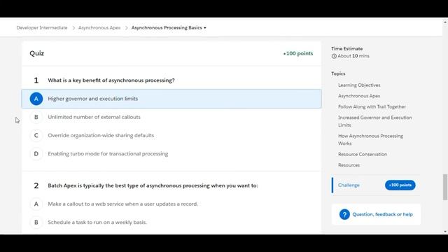 Asynchronous Processing Basics : Asynchronous Apex : Developer Intermediate Trailhead Challenges смотреть онлайн