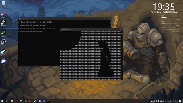 bad apple in windows command promt смотреть онлайн