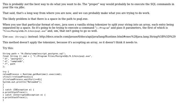 Databases: Reloading .sql file from java into PostgreSQL - Windows (2 Solutions!!) смотреть онлайн