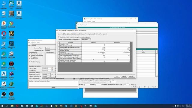 HEC_RAS: втекание быстротока в основной канал.