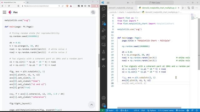 Flet Curso: 182 Múltiples Gráficos en un Componente MatplotlibChart смотреть онлайн