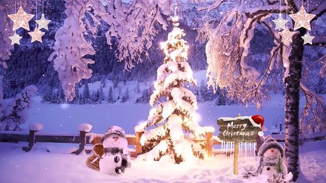 Christmas Wallpaper Background Screensaver With Christmas melody 1 HOUR 4K смотреть онлайн