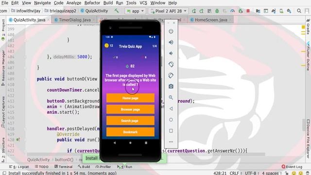 How to make Quiz App in Android Studio | Quiz App in Android with Sqlite | Wrong Score Logic Part 2 смотреть онлайн