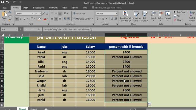 MS.Excel Lesson 16 Pashto (percent +if ) By RAHIM HAIDERY смотреть онлайн