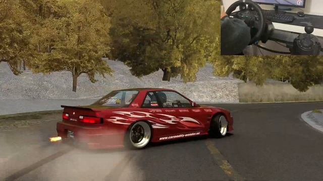 Nissan Silvia S13 drifting in usui w/steering Wheel Logitech g923 | Assetto Corsa | смотреть онлайн