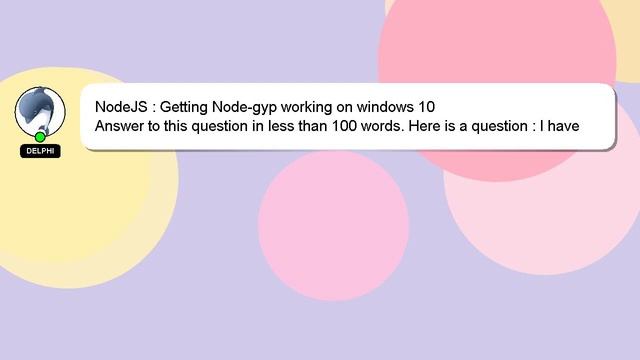 NodeJS : Getting Node-gyp working on windows 10 смотреть онлайн