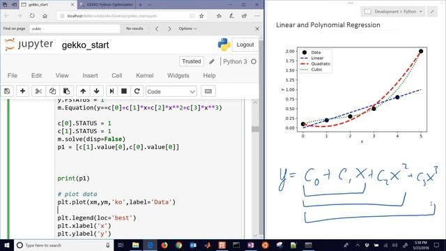 Linear and Polynomial Regression with Python GEKKO смотреть онлайн
