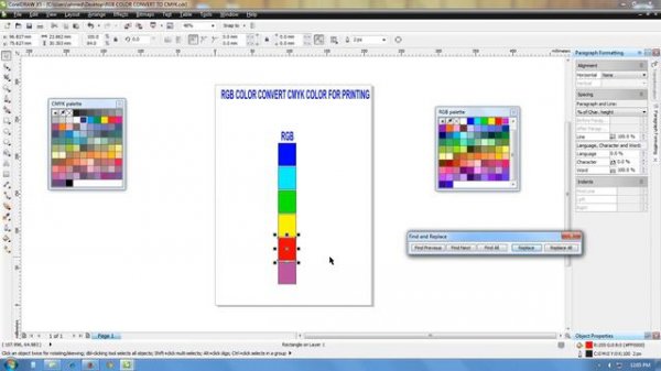 #1 RGB to CMYK conversion   color conversion! how to convert rgb colors to cmyk in coreldraw   YouT
