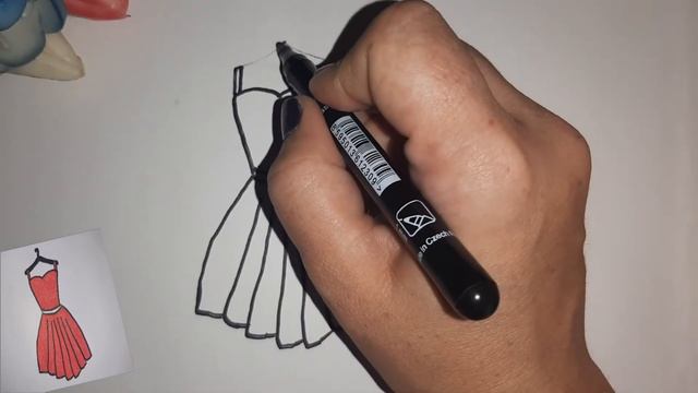 Рисуем красное платье просто и легко/ We draw a red dress simply and easily смотреть онлайн
