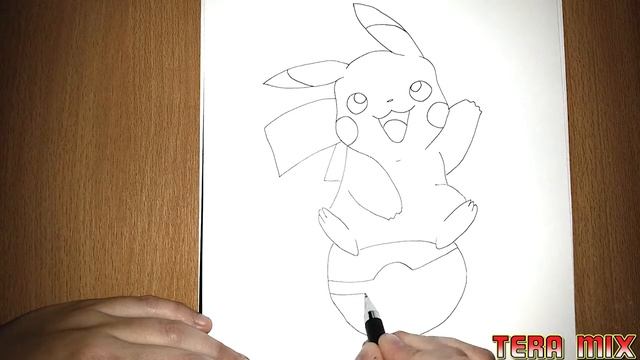 Как нарисовать покемона Пикачу How to draw pokemon Pikachu смотреть онлайн