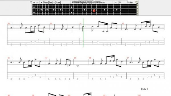 METALLICA - FADE TO BLACK - BASS TAB & NOTE SHEET - #1