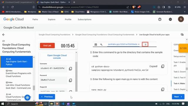 Lab 3 || App Engine Qwik Start - Python - Google Cloud Study Jam 2023 смотреть онлайн