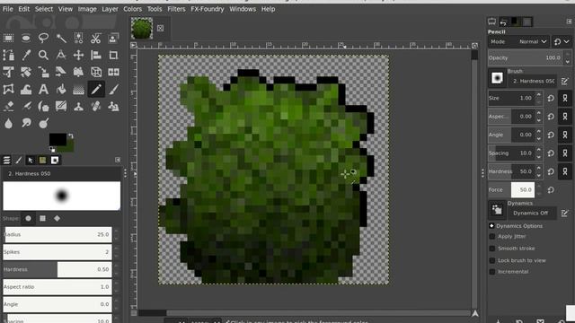 GIMP Tutorial - drawing a pixel art bush смотреть онлайн