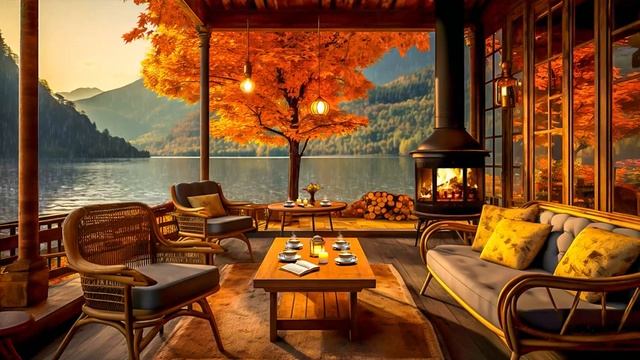 Rainy Day At Cozy Fall Coffee Shop Ambience ? Smooth Jazz Background Music & Rain Sounds To Relaxin