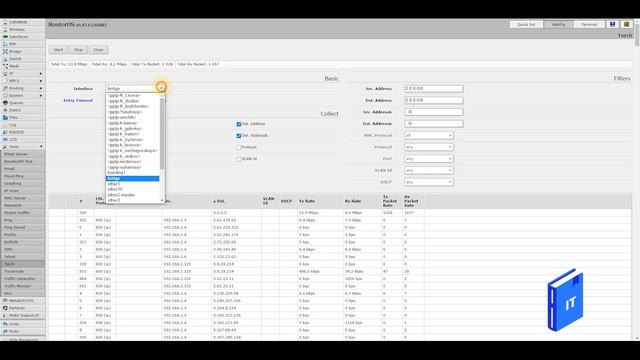 Mikrotik: Torch. Определение источника трафика в сети. смотреть онлайн