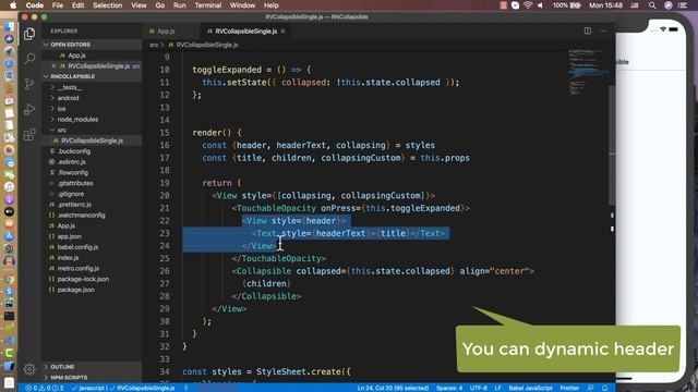 React Native #28: Collapsible (Expandable view, List) смотреть онлайн