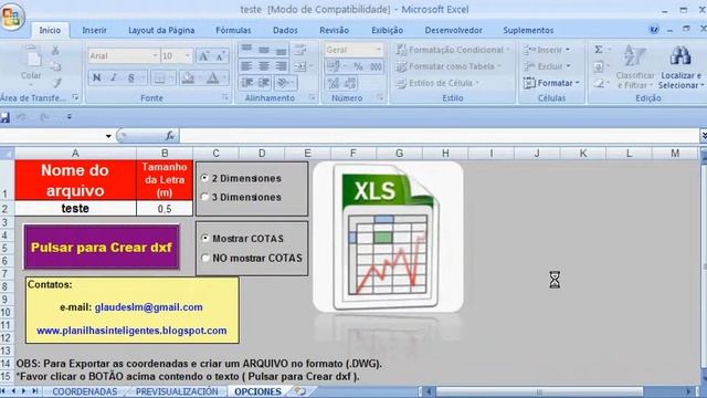 Planilha Exportação xls para DXF смотреть онлайн