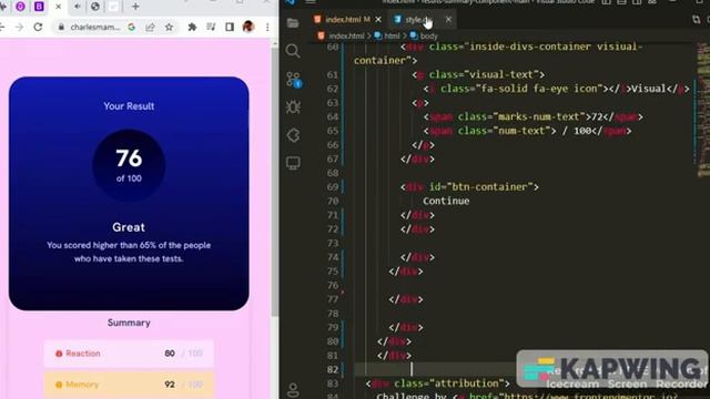 results summary component main built with html, css and bootstrap смотреть онлайн