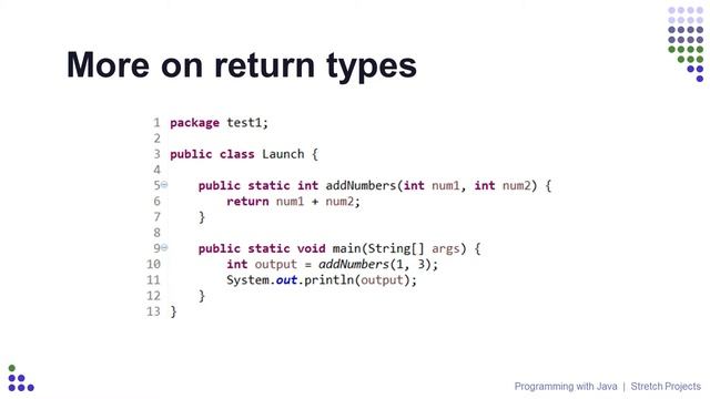 Learn Java: 13 More on methods смотреть онлайн