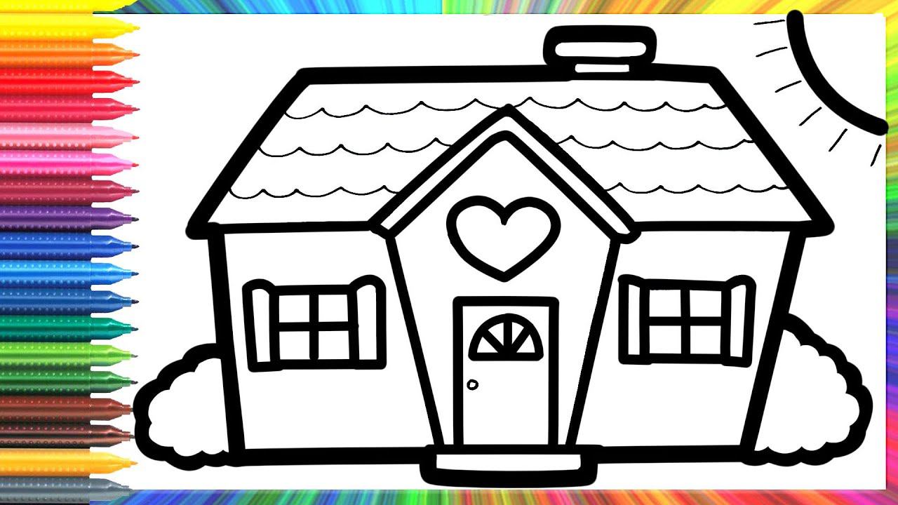 How to draw a house and the sun for children/Cómo pintar una casa y el sol para los niños смотреть онлайн