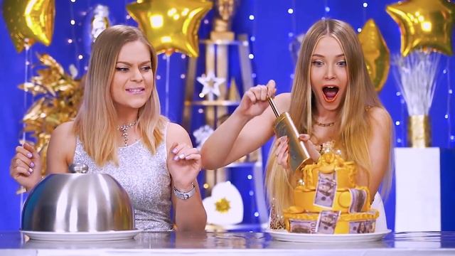 Gold vs Silver Food Challenge | Eating One Color Sweets and Snacks 24 Hours by RATATA POWER смотреть онлайн