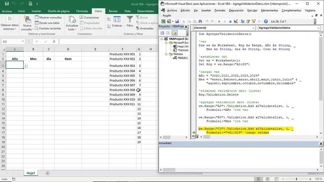 Excel VBA Agregar Validacion Datos Lista desplegable смотреть онлайн