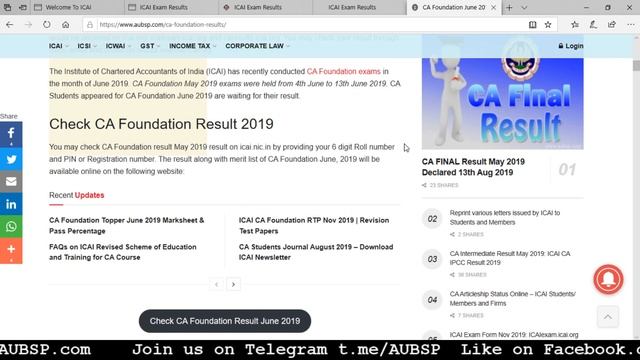 Check CA Foundation Result June 2019 Declared смотреть онлайн