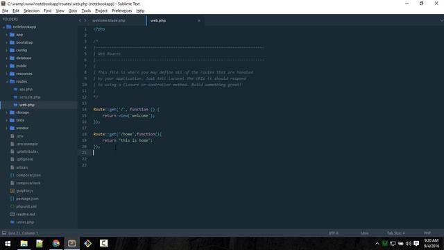 Learn Laravel 5.3 building notebookapp 03 : About Routes смотреть онлайн