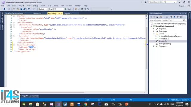 Entity Framework Tutorial - Connection strings in code first approach смотреть онлайн