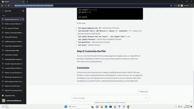 python display df with a plot together смотреть онлайн