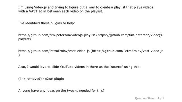 HTML : Videojs VAST ads in between each video on a playlist смотреть онлайн