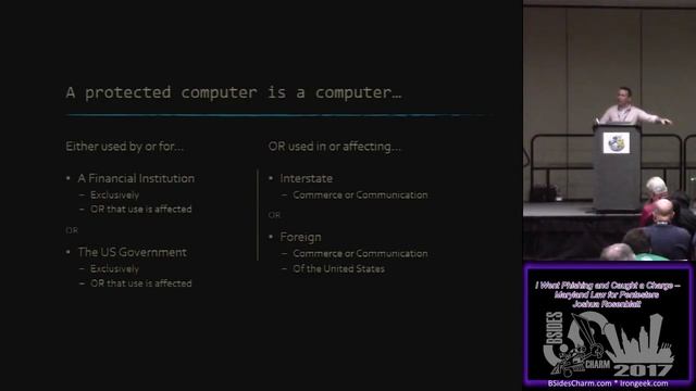 BSidesCharm 2017 T105 I Went Phishing and Caught a Charge Maryland Law for Pentesters Joshua Rosenb смотреть онлайн