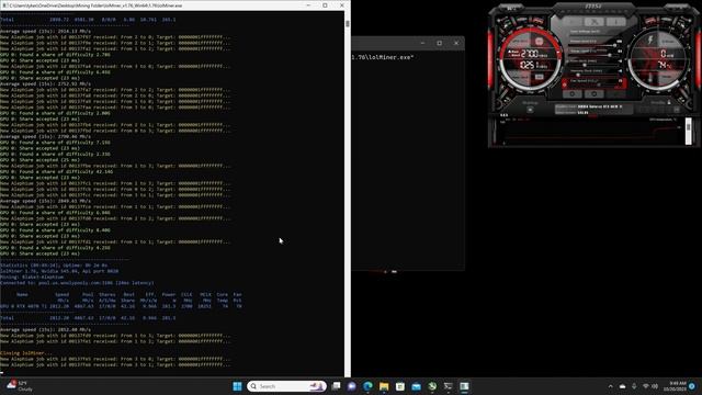 Rtx 4070 TI Zotac Trinity Alephium hashrate overclock settings смотреть онлайн