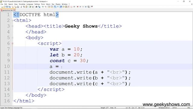 var let and const Keywords in JavaScript (Hindi) смотреть онлайн