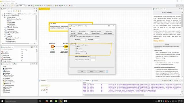 Data Access in KNIME: CSV Writer смотреть онлайн