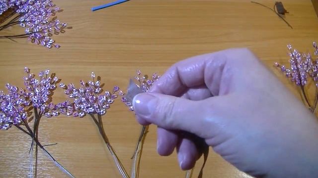 Дерево из бисера. Сакура. Часть 1. МК //DIY//The wood bead. Part 1. смотреть онлайн