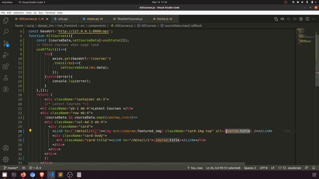 Django ReactJs LMS #41 | Fetch course data on home page | ReactJs useEffect(), useState() and axios смотреть онлайн
